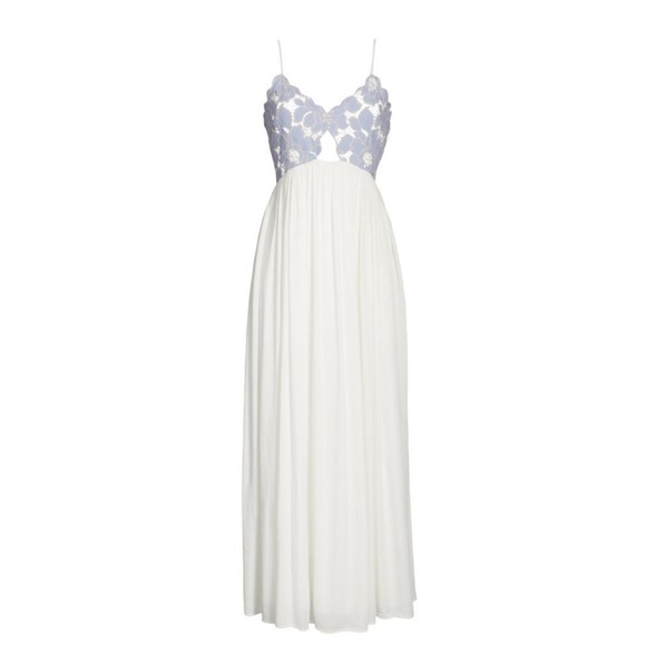 Tularosa Lace Bryce Maxi Dress In Blue Cream - Picture 4 of 7